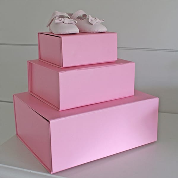 Factory handmade pink cardboard shoe box wholesale